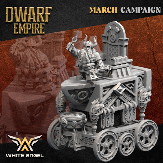Dwarf Empire Anvil Chariot | White Angel 28/32mm Fantasy Wargaming Miniatures