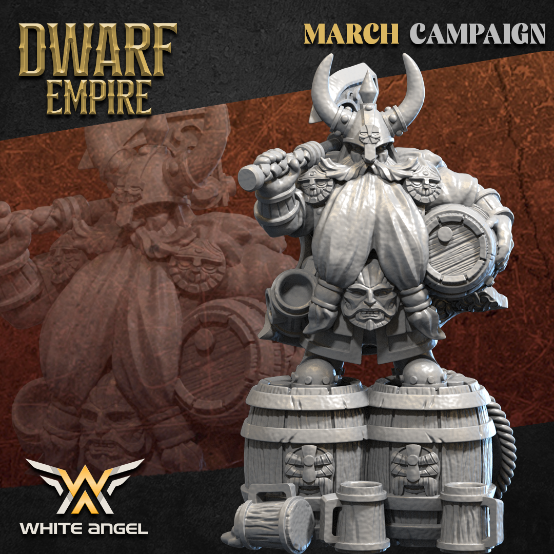 Dwarf Barrelman | White Angel 28/32mm Fantasy Wargaming Miniatures Role Playing Miniatures