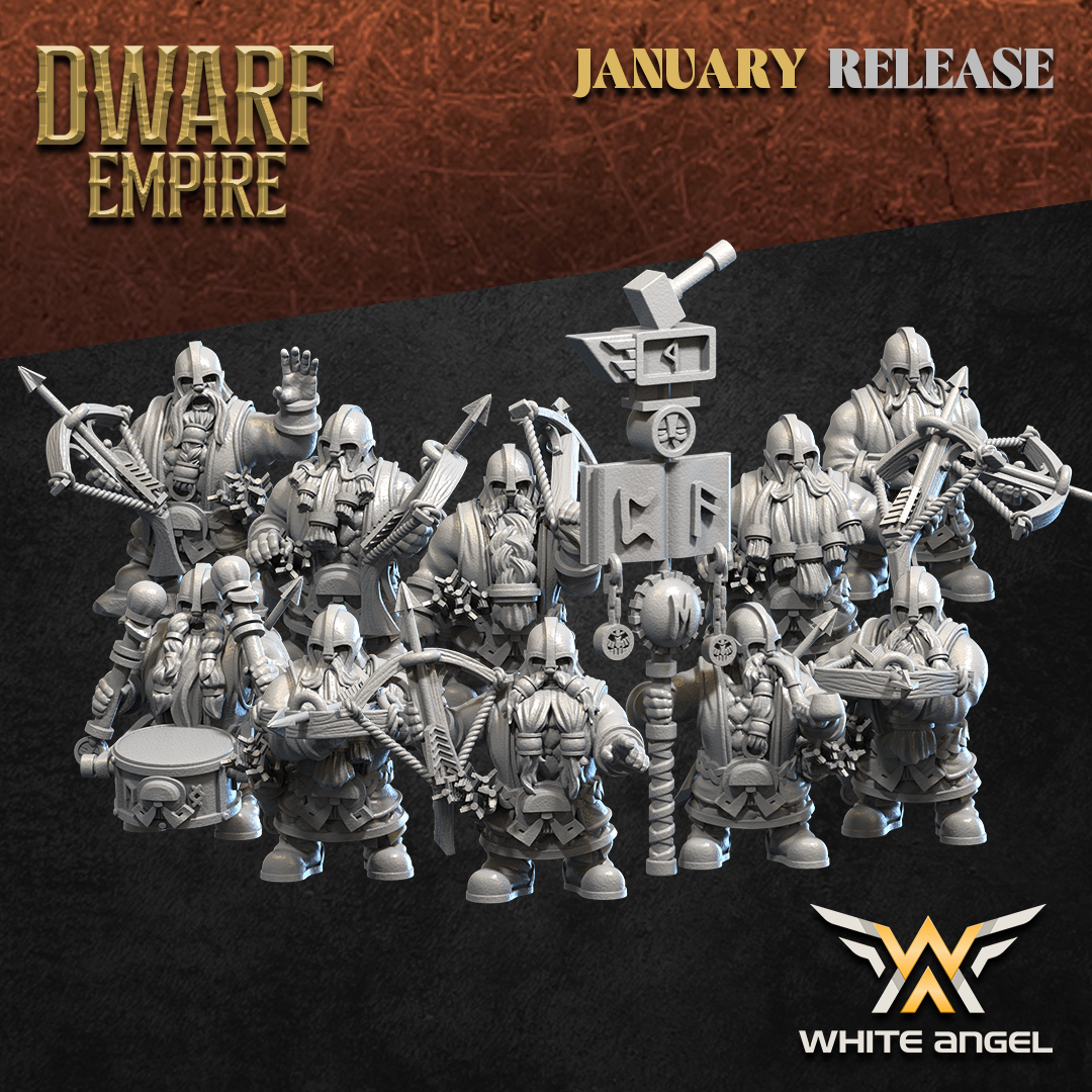 Dwarf Empire Crossbows Unit | White Angel 28/32mm Fantasy Wargaming Miniatures