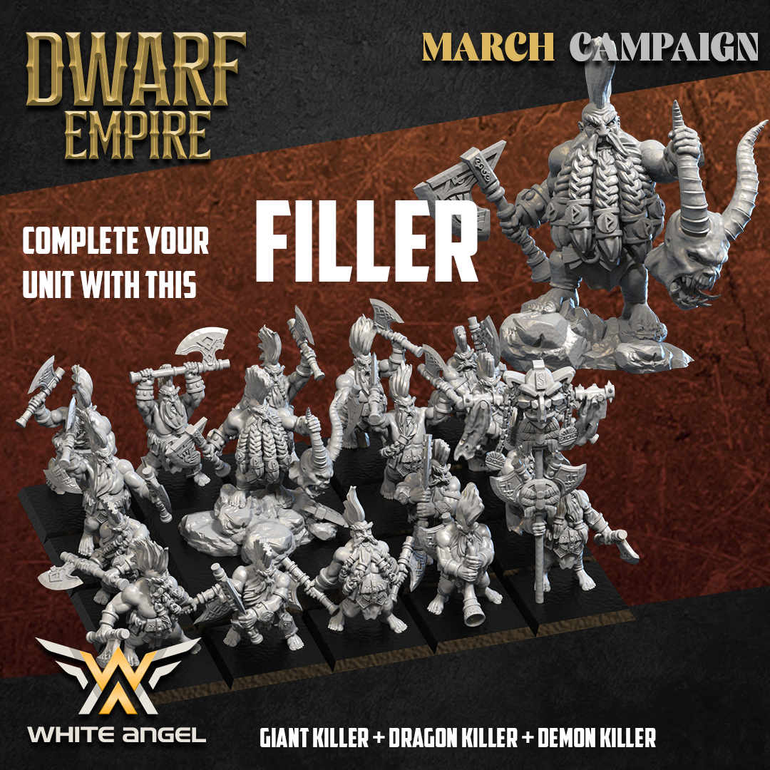 Dwarf Empire Demon Killer | White Angel 28/32mm Fantasy Wargaming Miniatures