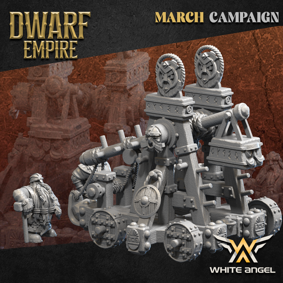 Dwarf Empire Trebuchet | White Angel 28/32mm Fantasy Wargaming Miniatures Role Playing Miniatures