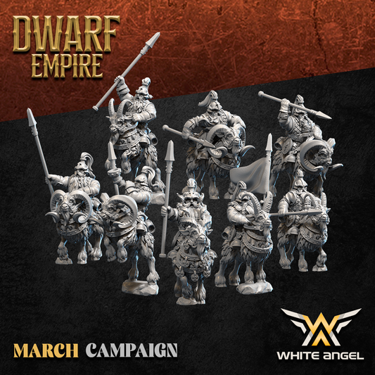 Dwarf Empire Goat Riders | White Angel 28/32mm Fantasy Wargaming Miniatures Role Playing Miniatures