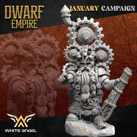 Dwarf Empire Master Engineer | White Angel 28/32mm Fantasy Wargaming Miniatures