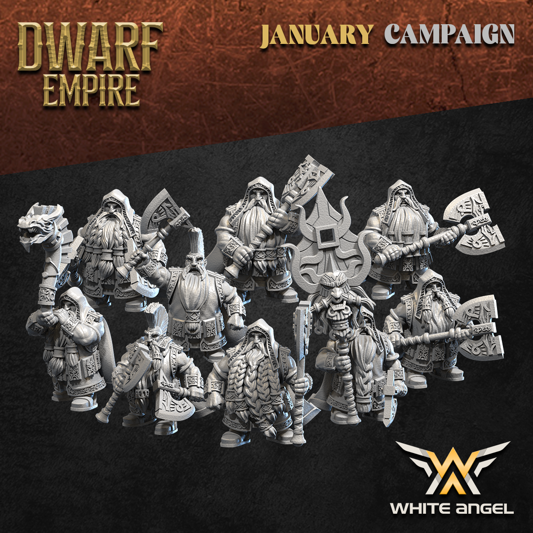 Dwarf Empire Priest Killers | White Angel 28/32mm Fantasy Wargaming Miniatures