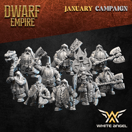 Dwarf Empire Priest Killers | White Angel 28/32mm Fantasy Wargaming Miniatures