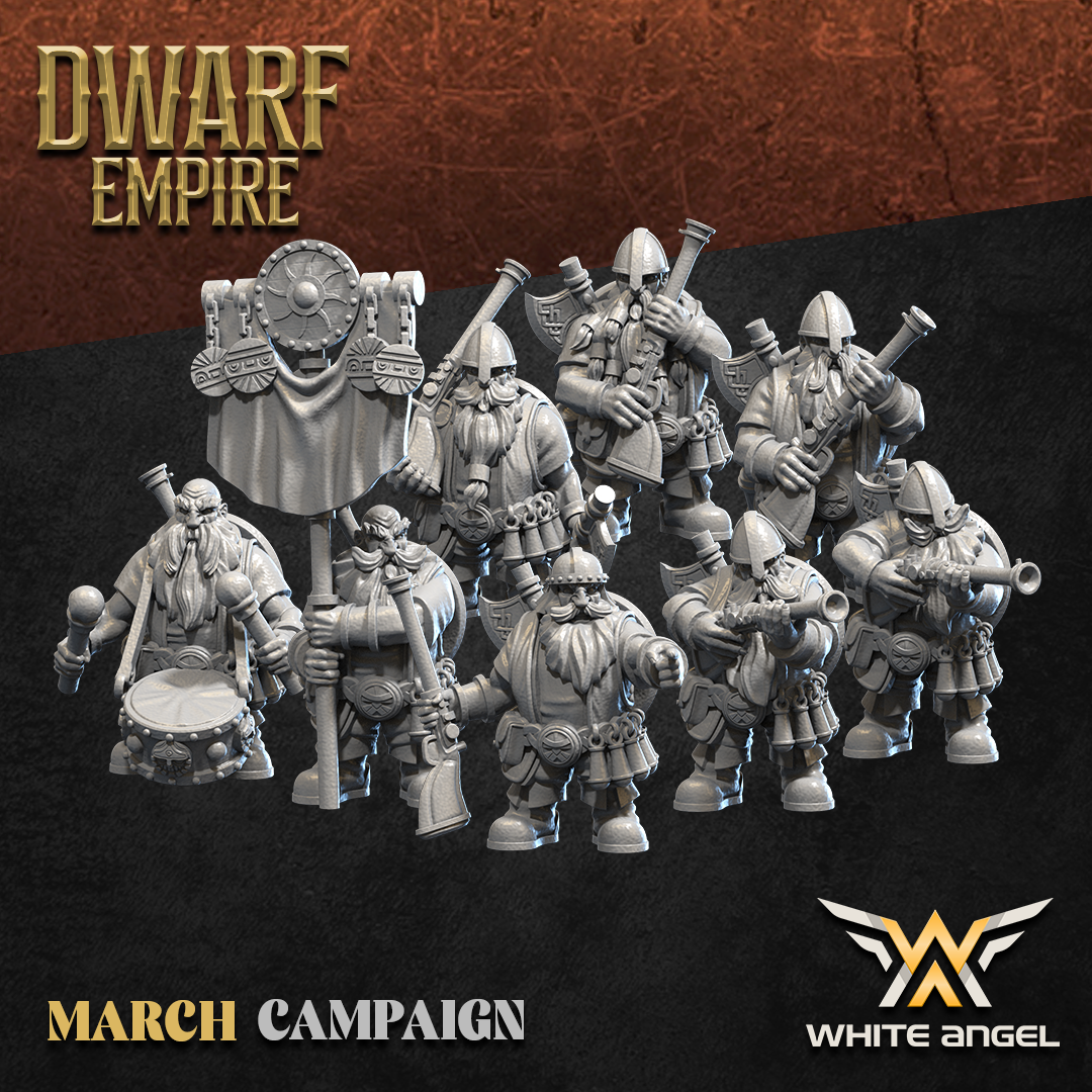 Dwarf Empire Shotgunners | White Angel 28/32mm Fantasy Wargaming Miniatures