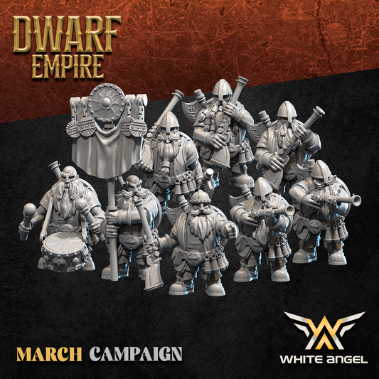 Dwarf Empire Shotgunners | White Angel 28/32mm Fantasy Wargaming Miniatures