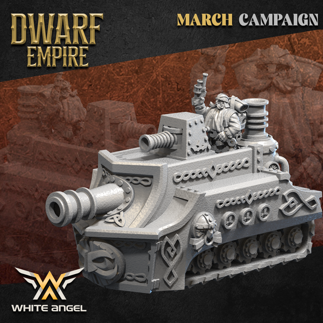 Dwarf Empire Tank | White Angel 28/32mm Fantasy Wargaming Miniatures