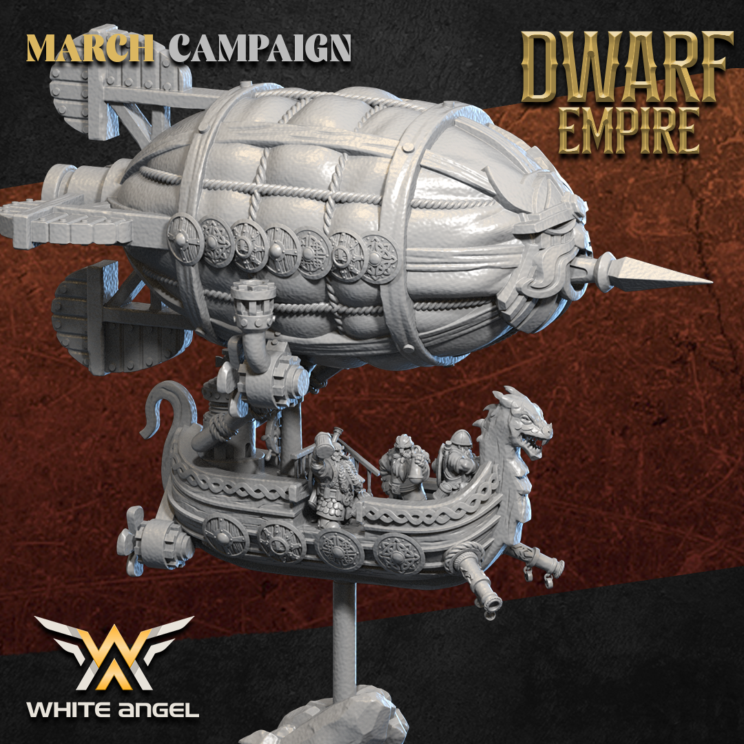 Dwarf Empire Zeppelin | White Angel 28/32mm Fantasy Wargaming Miniatures