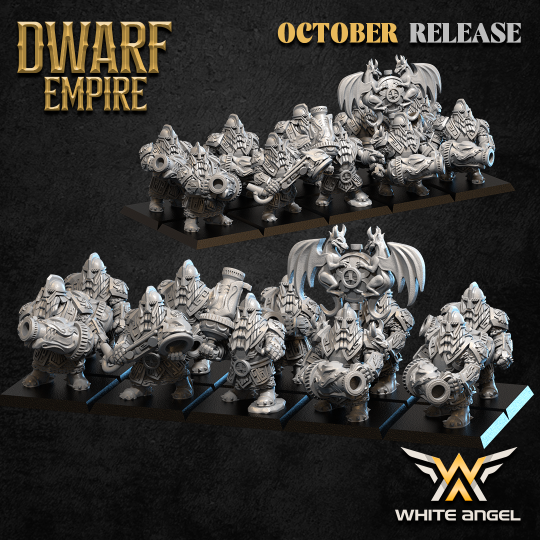 Dwarf Empire Iron Dragons Unit | White Angel 28/32mm Fantasy Wargaming Miniatures Role Playing Miniatures