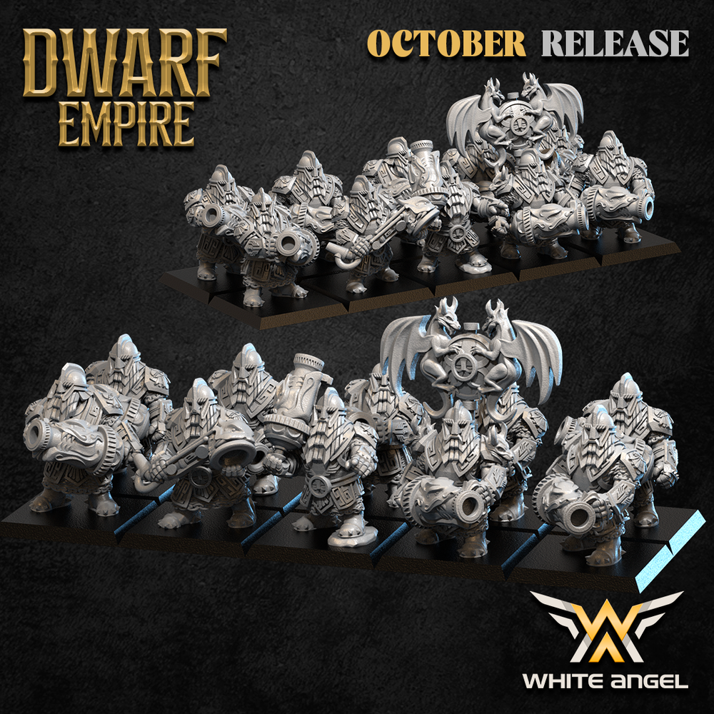 Dwarf Empire Iron Dragons Unit | White Angel 28/32mm Fantasy Wargaming Miniatures