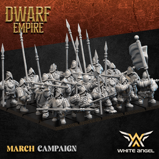 Dwarf Empire Pikemen | White Angel 28/32mm Fantasy Wargaming Miniatures