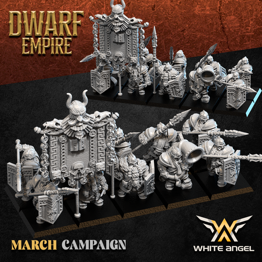 Dwarf Empire Oriental Pikemen | White Angel 28/32mm Fantasy Wargaming Miniatures