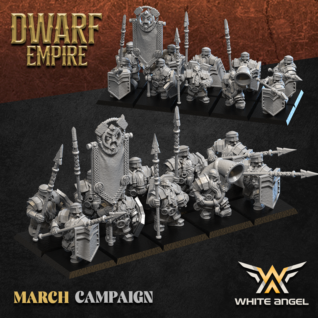 Dwarf Empire Pikemen | White Angel 28/32mm Fantasy Wargaming Miniatures