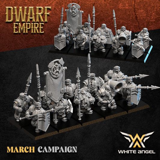 Dwarf Empire Pikemen | White Angel 28/32mm Fantasy Wargaming Miniatures