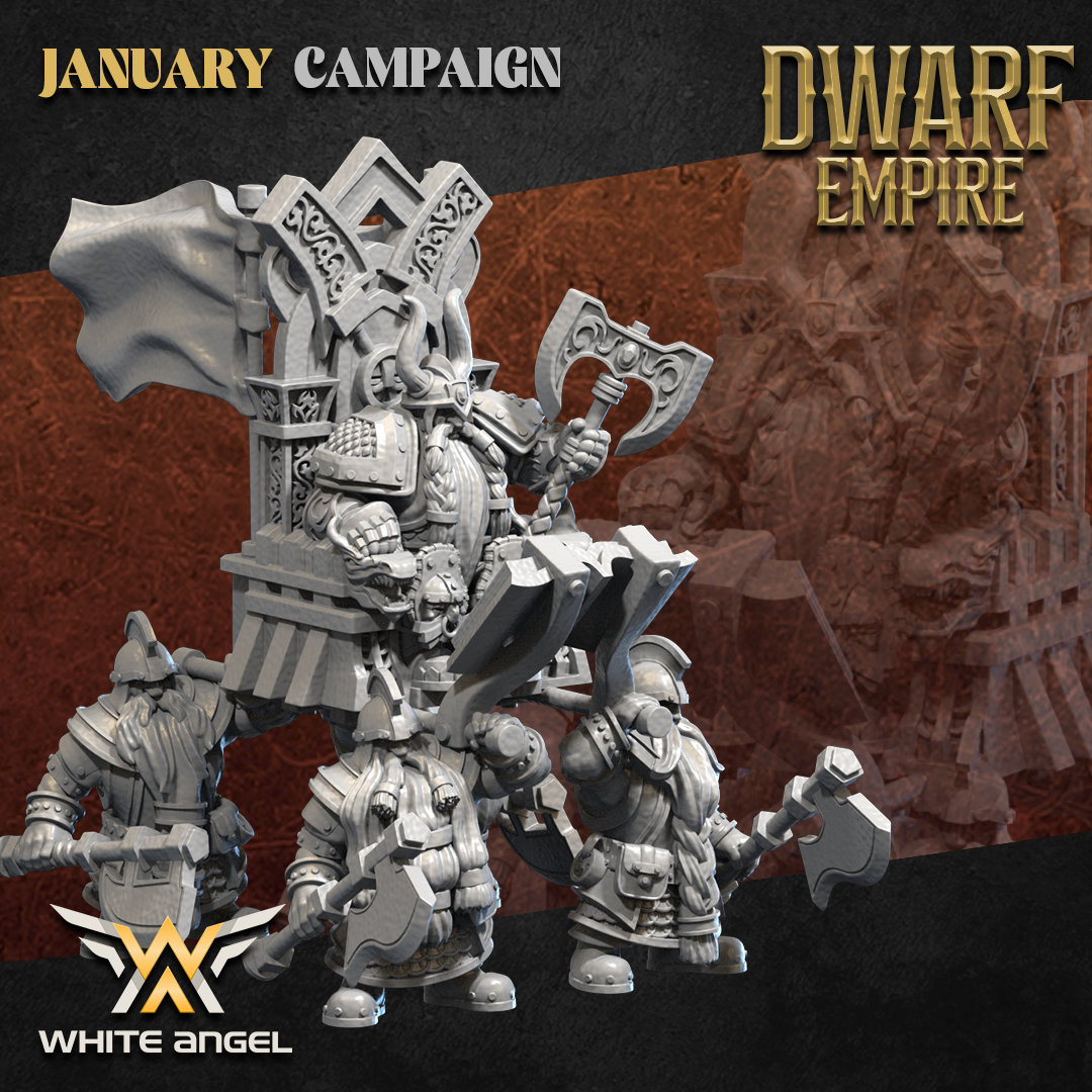 Dwarf Empire Great King | White Angel 28/32mm Fantasy Wargaming Miniatures