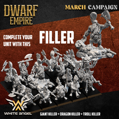 Dwarf Empire Troll Killer | White Angel 28/32mm Fantasy Wargaming Miniatures