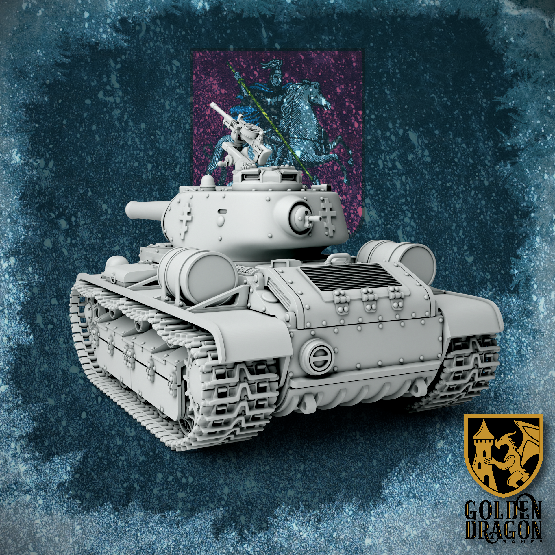 Russian Empire T-30 ’St. Dmitry’ Battle Tank | Golden Dragon Games Weird WW2 Role Playing Miniatures