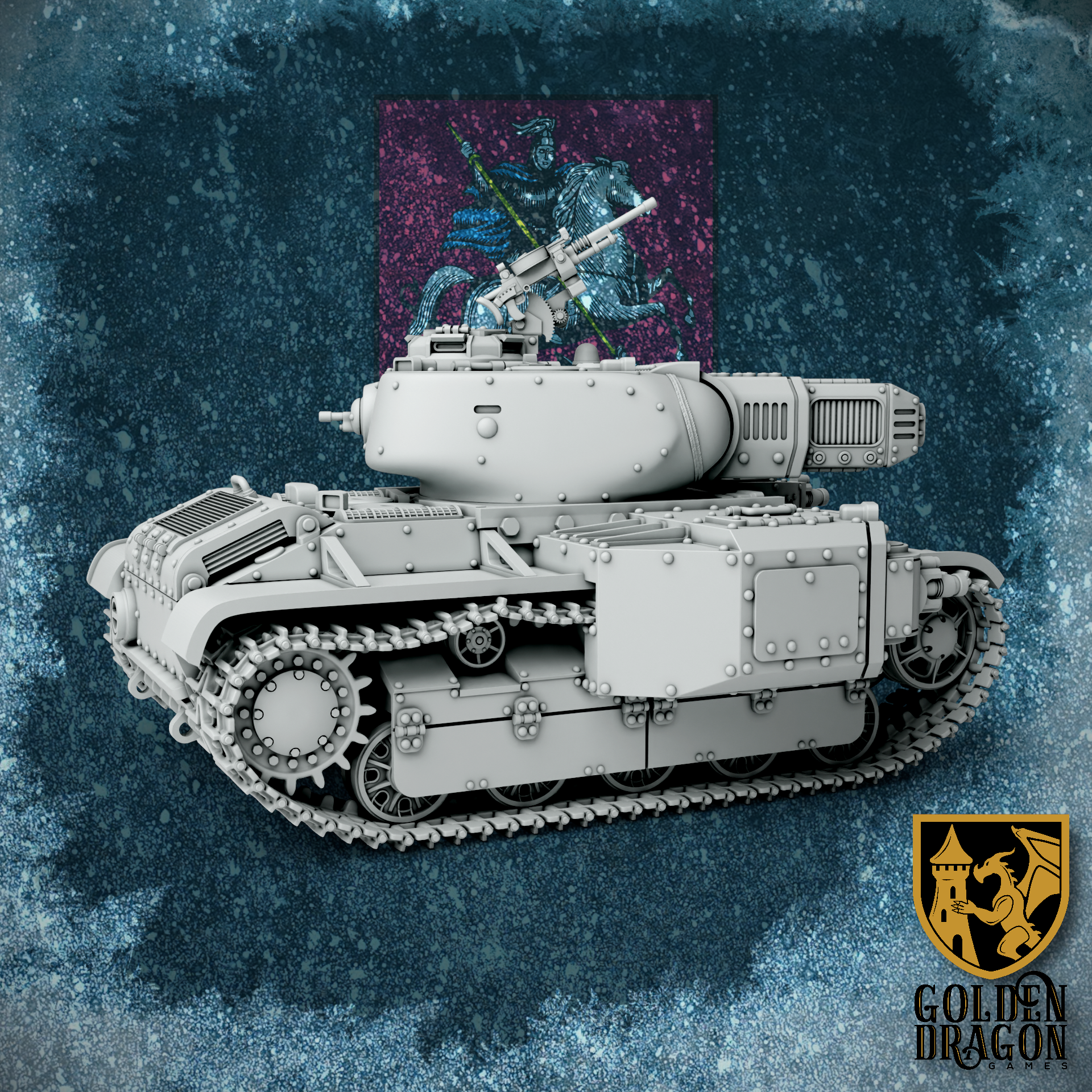 Russian Empire T-30 ’St. Dmitry’ Battle Tank | Golden Dragon Games Weird WW2 Role Playing Miniatures