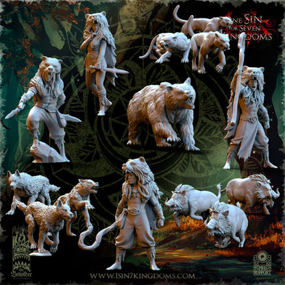 Evergreen Elves Beastmasters | The Beholder Miniatures 28/32mm Fantasy Wargaming Miniatures (Copy)