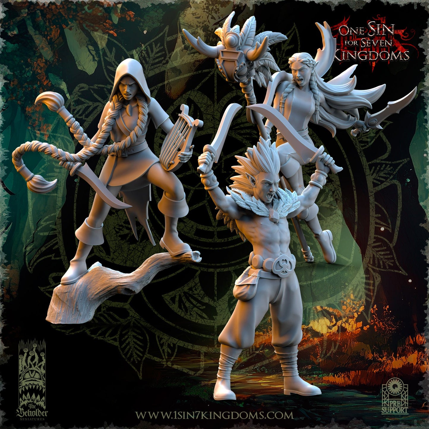 Evergreen Elves Death Dancers | The Beholder Miniatures 28/32mm Fantasy Wargaming Miniatures