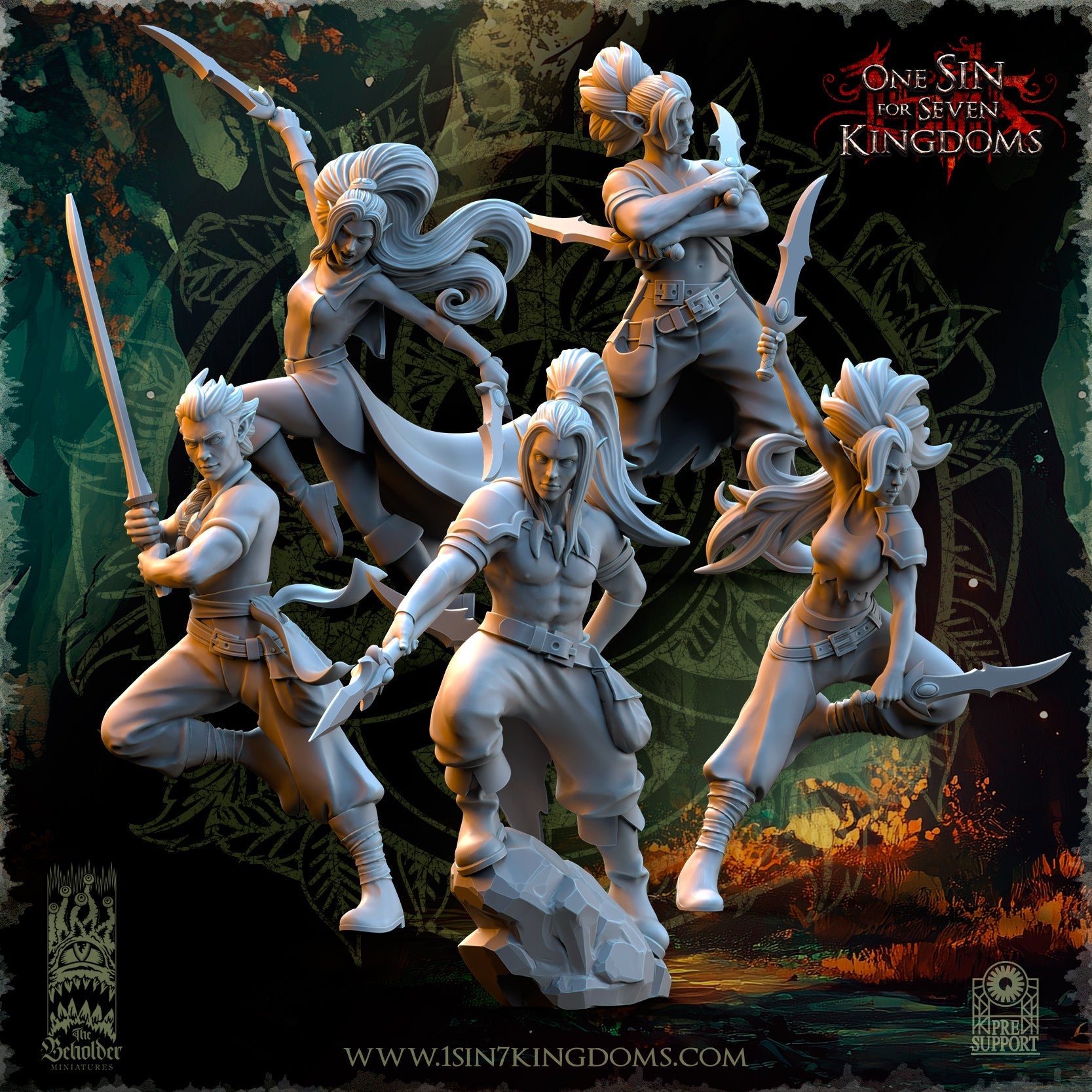 Evergreen Elves Death Dancers | The Beholder Miniatures 28/32mm Fantasy Wargaming Miniatures