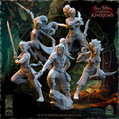 Evergreen Elves Death Dancers | The Beholder Miniatures 28/32mm Fantasy Wargaming Miniatures
