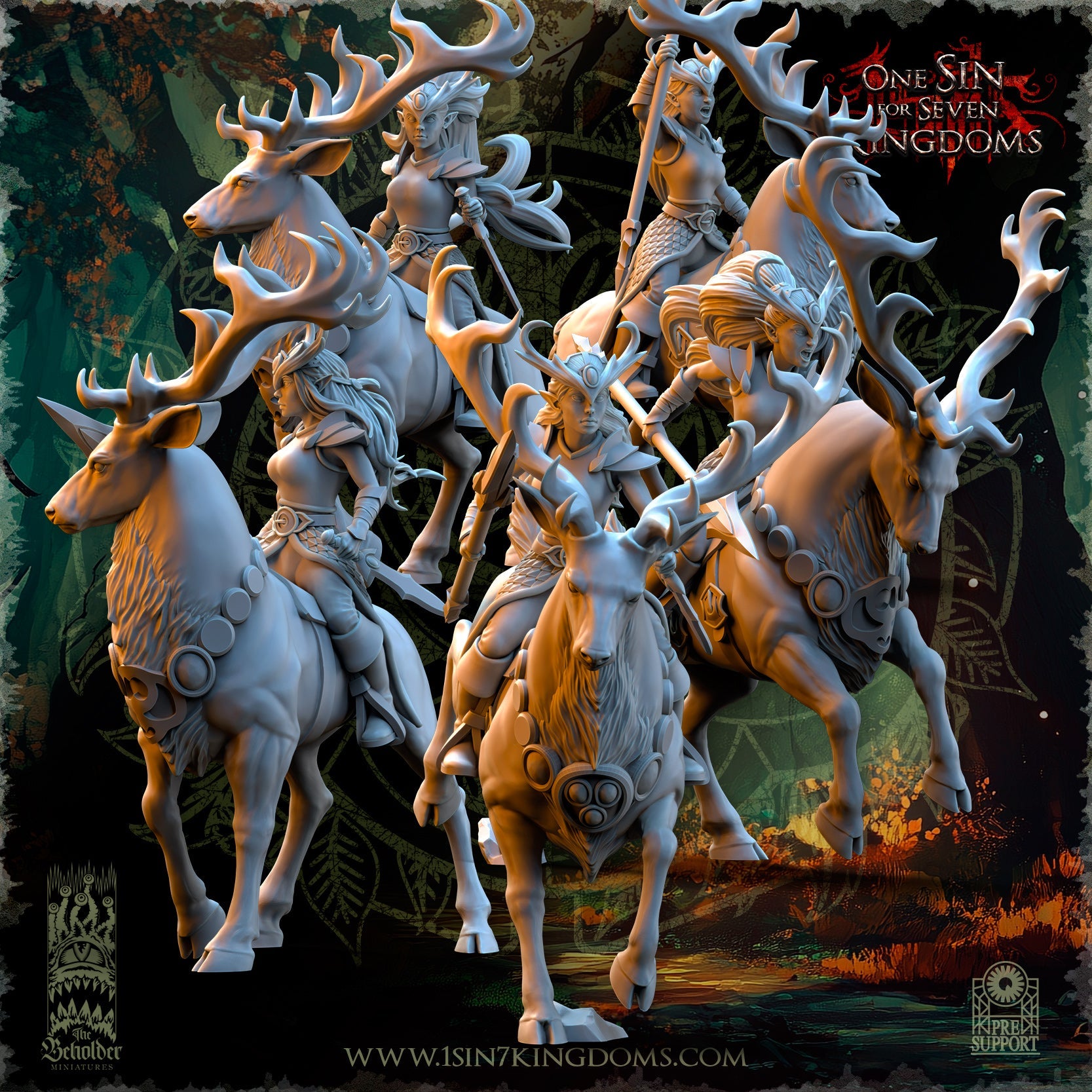Evergreen Elves Deepwood Maidens | The Beholder Miniatures 28/32mm Fantasy Wargaming Miniatures