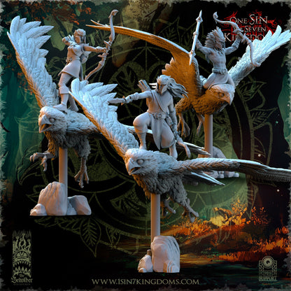 Evergreen Elves Hawk Hunters | The Beholder Miniatures 28/32mm Fantasy Wargaming Miniatures