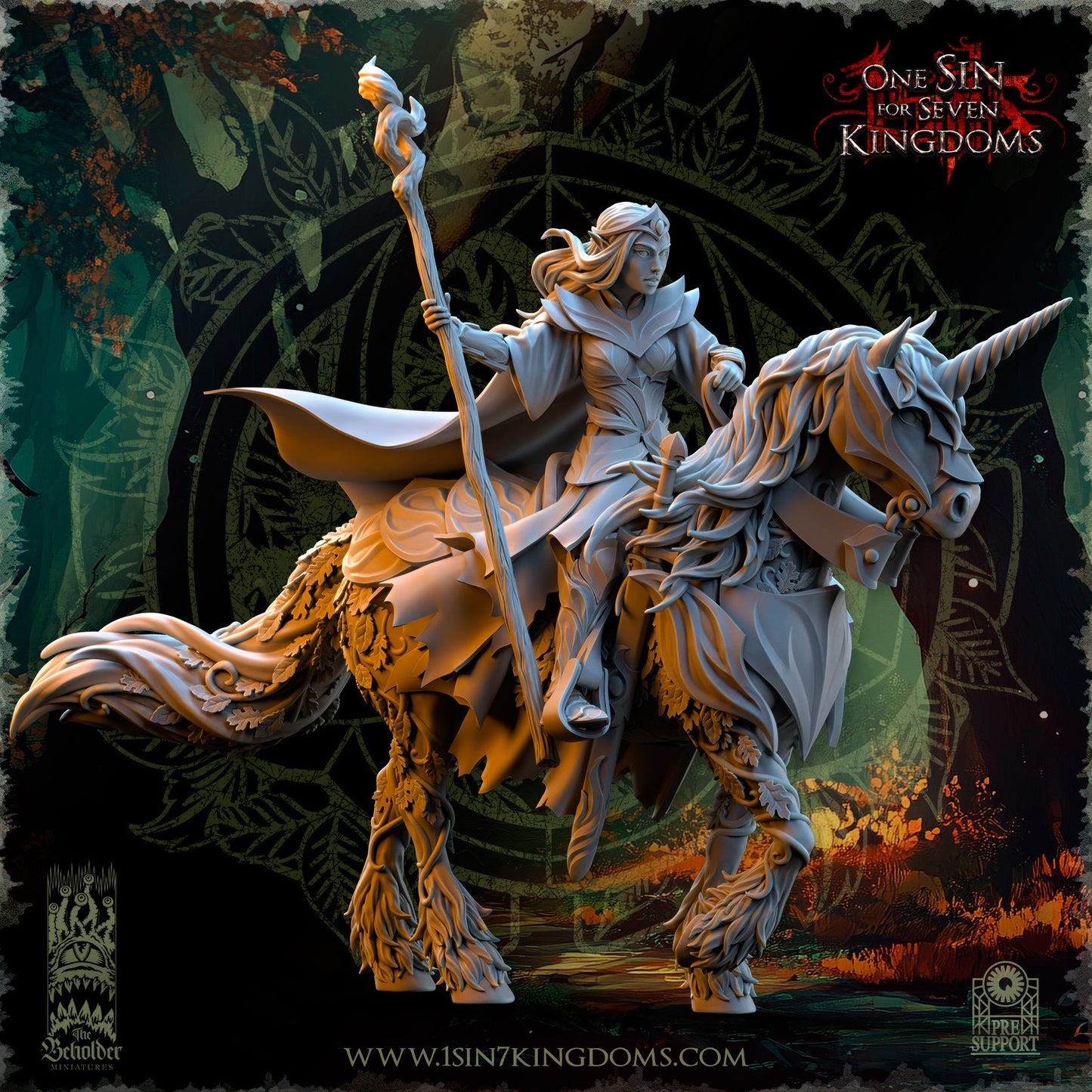 Nuara Whisper of the Trees on Horseback | The Beholder Miniatures 28/32mm Fantasy Wargaming Miniatures