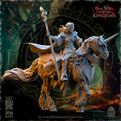 Nuara Whisper of the Trees on Horseback | The Beholder Miniatures 28/32mm Fantasy Wargaming Miniatures