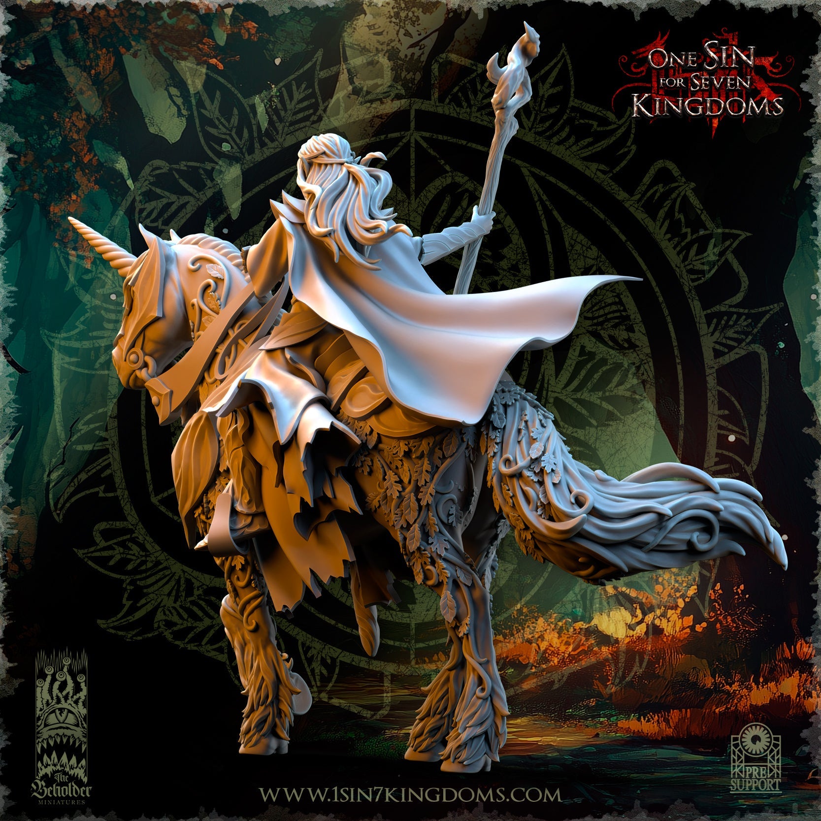 Nuara Whisper of the Trees on Horseback | The Beholder Miniatures 28/32mm Fantasy Wargaming Miniatures