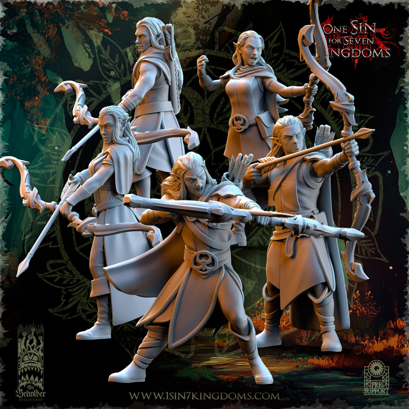 Evergreen Elves Rangers | The Beholder Miniatures 28/32mm Fantasy Wargaming Miniatures