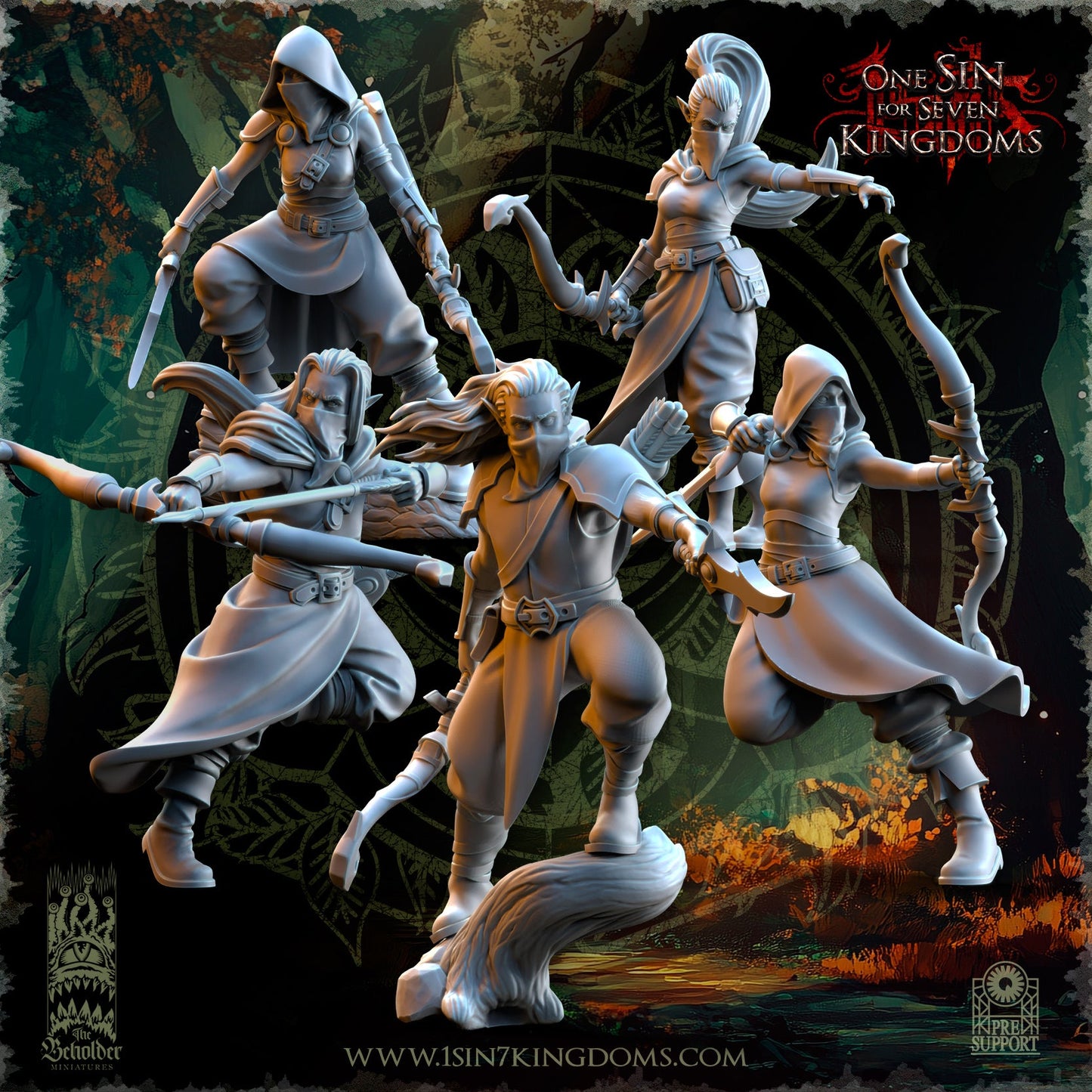 Evergreen Elves Shadowstalkers | The Beholder Miniatures 28/32mm Fantasy Wargaming Miniatures
