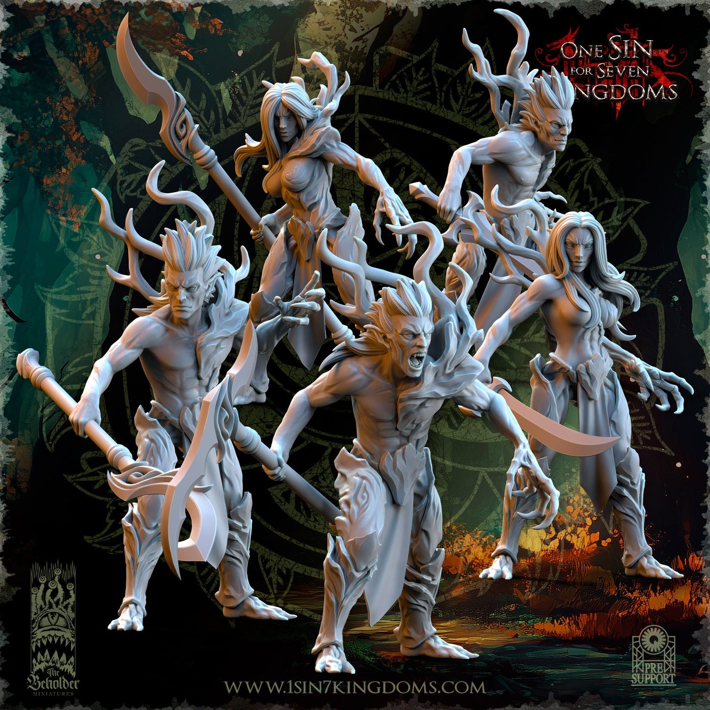 Evergreen Elves Spirits of the Forest | The Beholder Miniatures 28/32mm Fantasy Wargaming Miniatures
