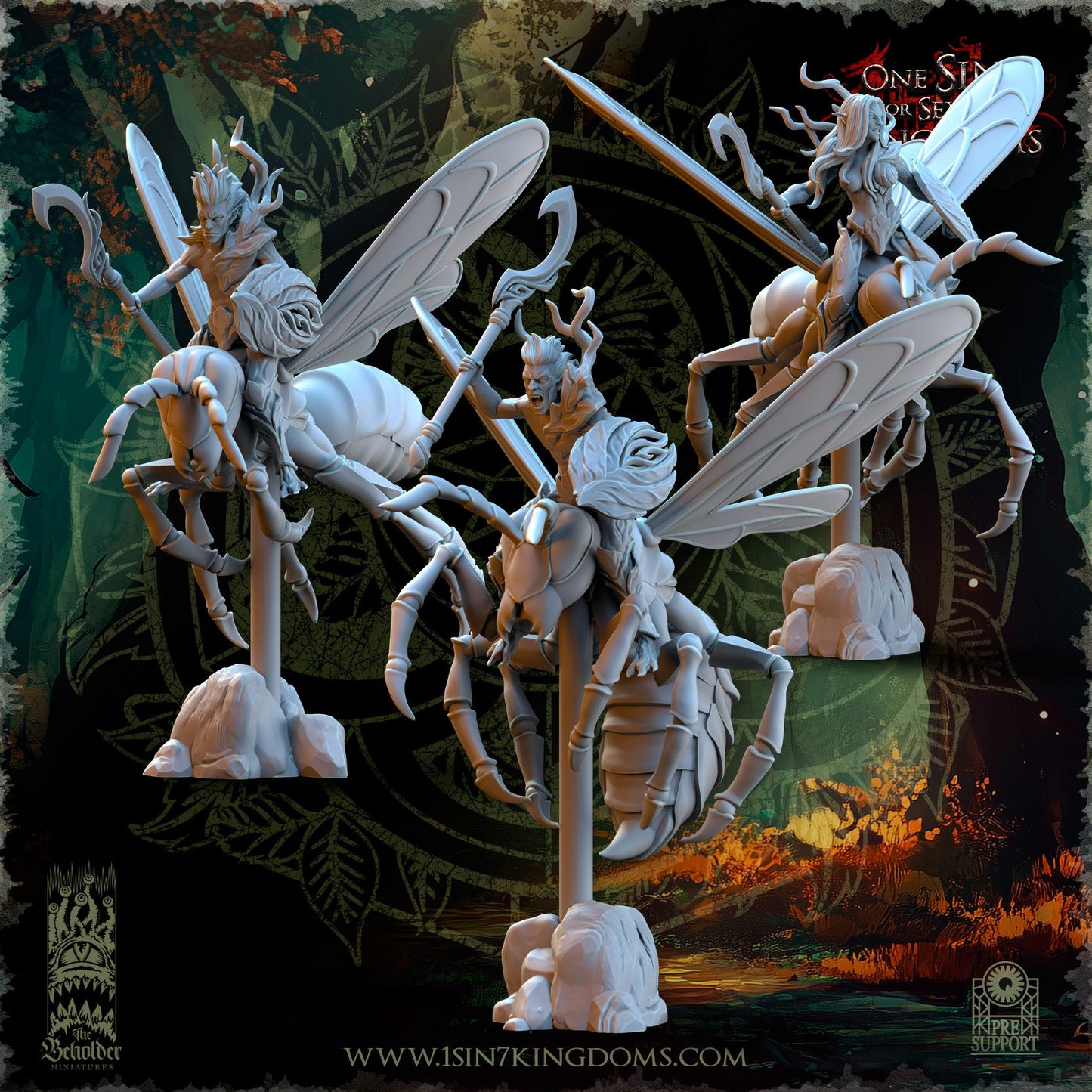 Evergreen Elves Spirits of the Forest Riders | The Beholder Miniatures 28/32mm Fantasy Wargaming Miniatures