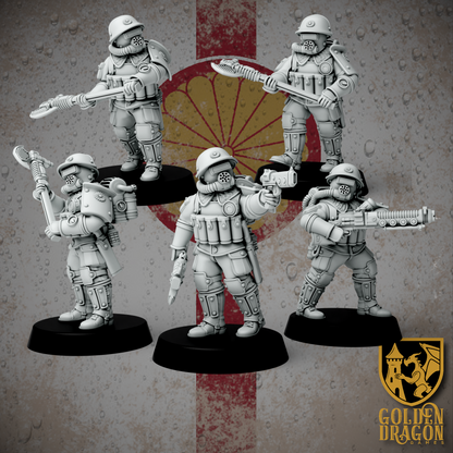 Empire of Japan Breaching Engineers | Golden Dragon Games Weird WW2 Role Playing Miniatures