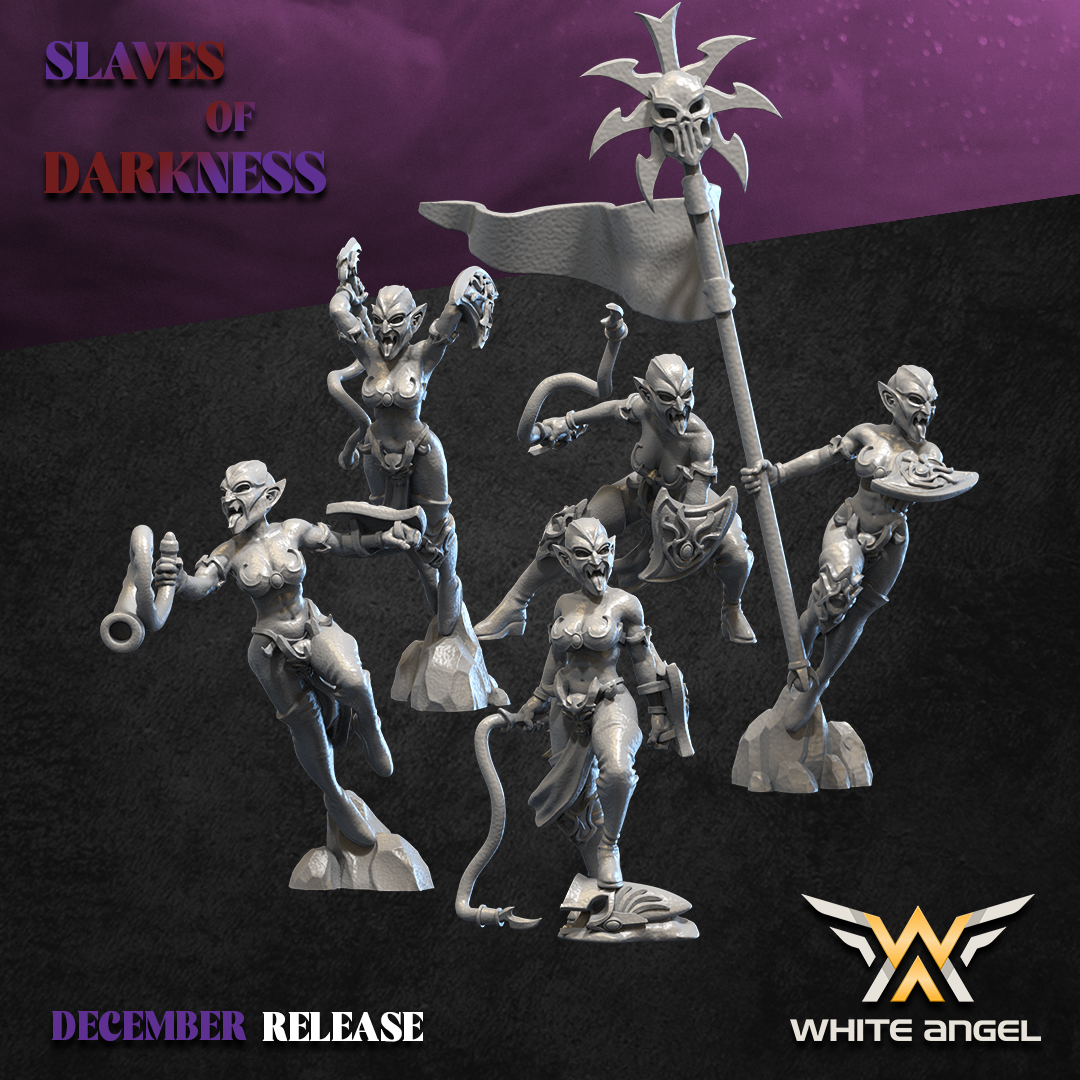Dark Elf Blood Drinkers | White Angel 28/32mm Fantasy Wargaming Miniatures