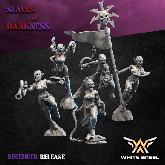 Dark Elf Blood Drinkers | White Angel 28/32mm Fantasy Wargaming Miniatures
