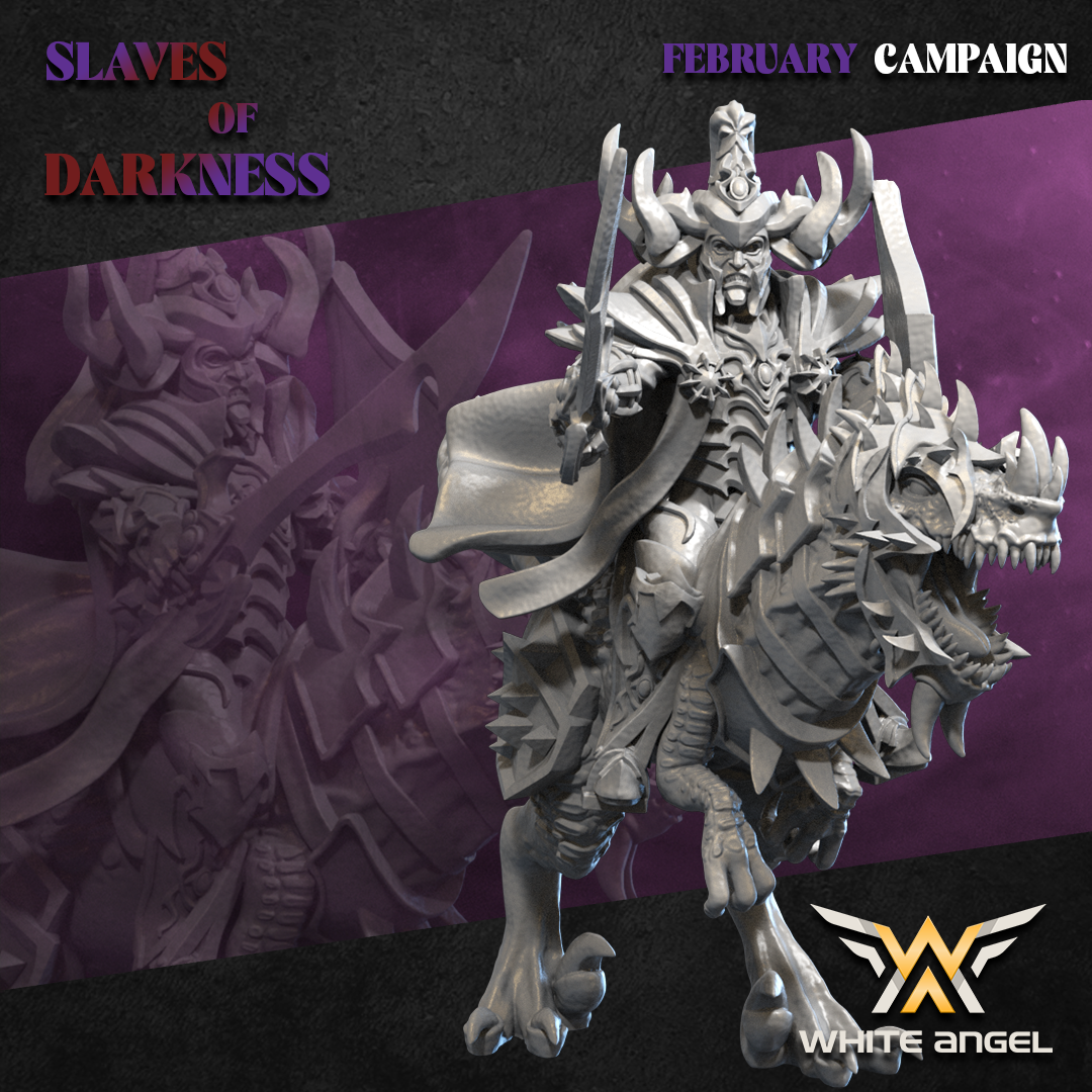Dark Elf Emperor on Raptor | White Angel 28/32mm Fantasy Wargaming Miniatures