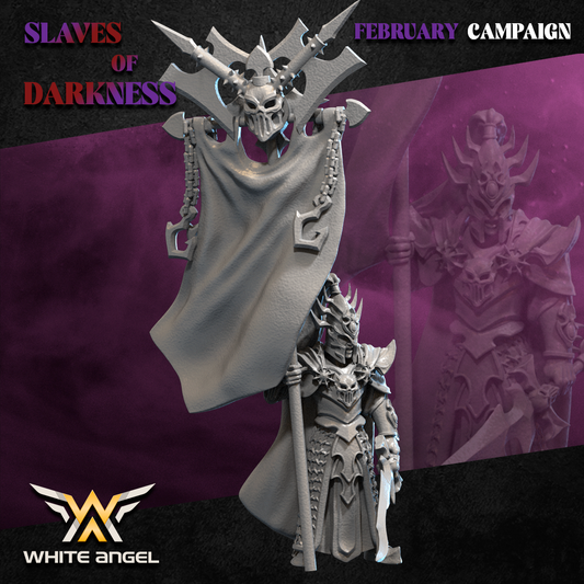 Dark Elf Battle Standard Bearer | White Angel 28/32mm Fantasy Wargaming Miniatures