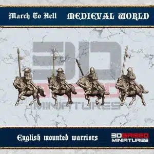 Medieval English Mounted Warriors | 3DBreed 15mm Wargaming Miniatures Role Playing Miniatures