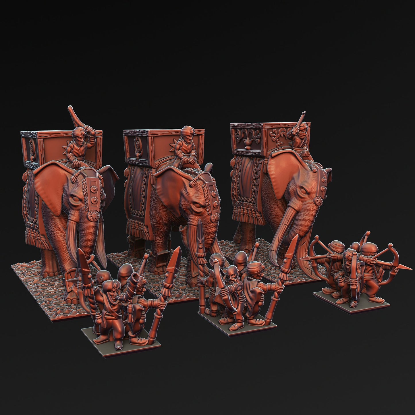 Araby Elephants Unit | Greenskin Miniatures 10Mm Fantasy Wargaming Role Playing