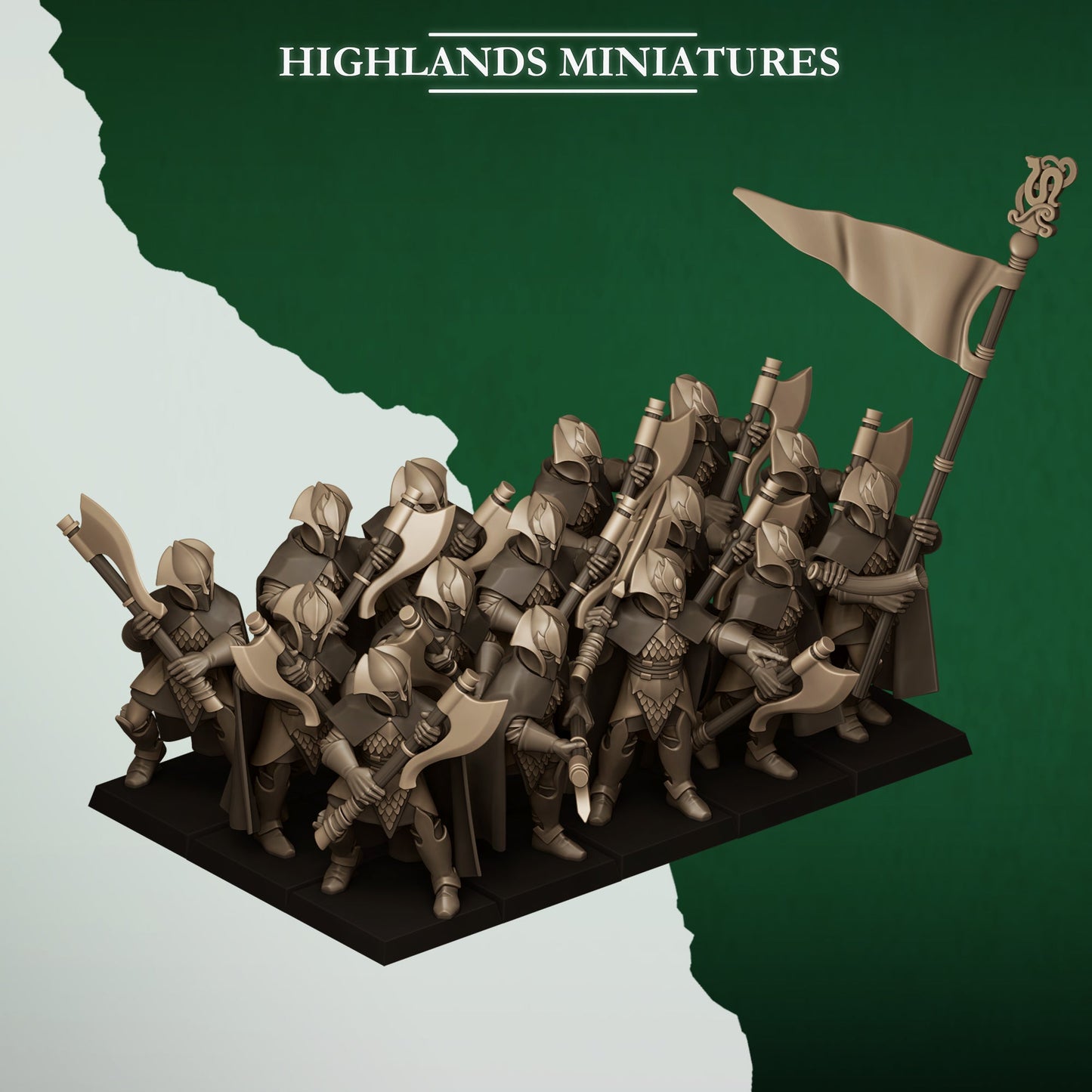 Feral Elves Axemen | Highlands Miniatures 28/32mm Fantasy Wargaming Miniatures Role Playing Miniatures