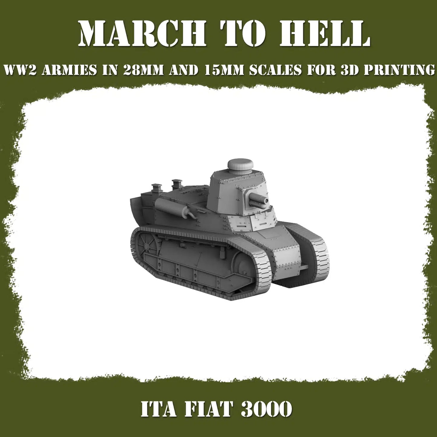 WW2 ITALIAN ARMY (BERSAGLIERI) FIAT 3000 | 3DBreed 15mm Wargaming Miniatures