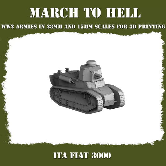 WW2 ITALIAN ARMY (BERSAGLIERI) FIAT 3000 | 3DBreed 15mm Wargaming Miniatures