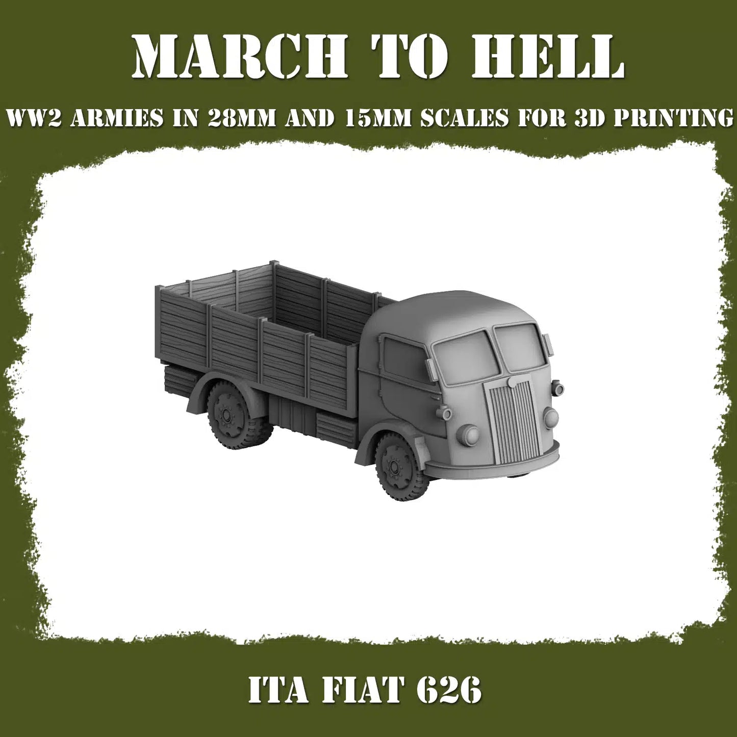 WW2 ITALIAN ARMY (BERSAGLIERI) FIAT 626 | 3DBreed 15mm Wargaming Miniatures