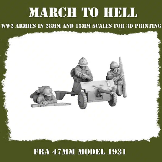 WW2 FRENCH ARMY 47mm MODEL 1931 | 3DBreed 15mm Wargaming Miniatures