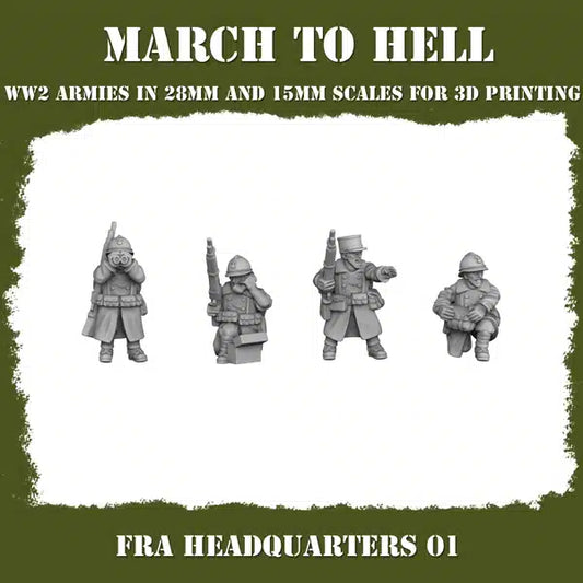 WW2 FRENCH ARMY HQ 02 | 3DBreed 15mm Wargaming Miniatures