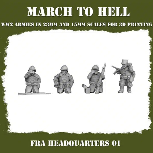 WW2 FRENCH ARMY HQ 01 | 3DBreed 15mm Wargaming Miniatures